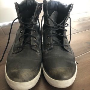 Black rustic timberland sneakers